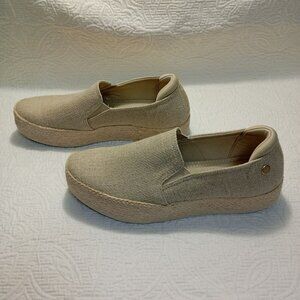 Skechers Martha Stewart Women Slip-On Espadrille Platform Shoes Beige Sz 10